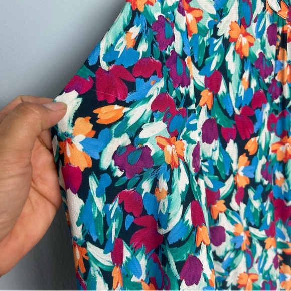 Fresha London scarlet tulips print midi dress size XS long sleeve - Picture 15 of 15